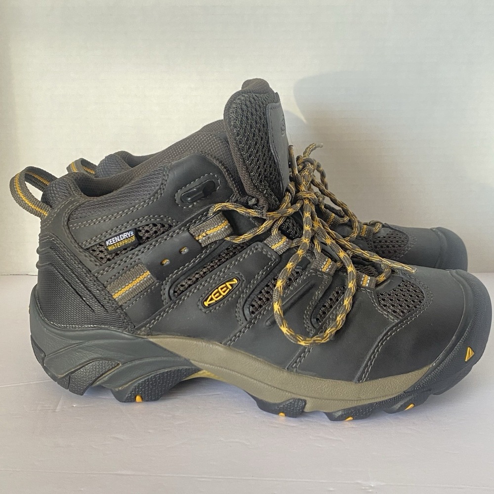 KEEN Waterproof Men's Hiking Boots Black Steel Toe Size 7D MPN 1018079 Utility